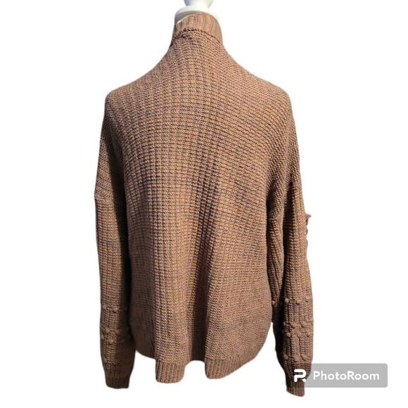 Maurices Light Brown Bobble Sleeve Open Front Knit Cardigan Women's Size XL - Picture 3 of 8